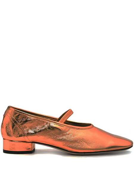 Pantofi cu toc AEYDE Aeyde Pippa Crackle Laminated Calf Leather Gold Shoes GREY Femei (BM 17035221) 1