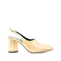 Pantofi cu toc Aeyde Jamila Crackle Laminated Calf Leather Gold Shoes Femei