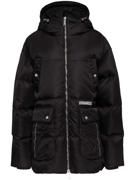 Paltoane DSQUARED2 DSQUARED2 Quilted Hooded Coat Black Femei (BM 17038821) 1