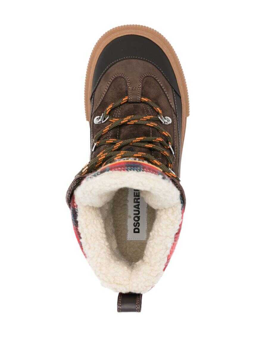 Bocanci DSQUARED2 DSQUARED2 Lace-Up High Top Boots Brown Femei (BM 17039391) 4