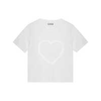 Tricouri Ganni Heart Embroidery T-Shirt Femei