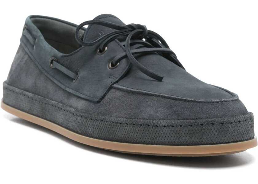 Mocasini Hogan Leather Boat Moccasin BLUE Barbati (BM 17042098) 2