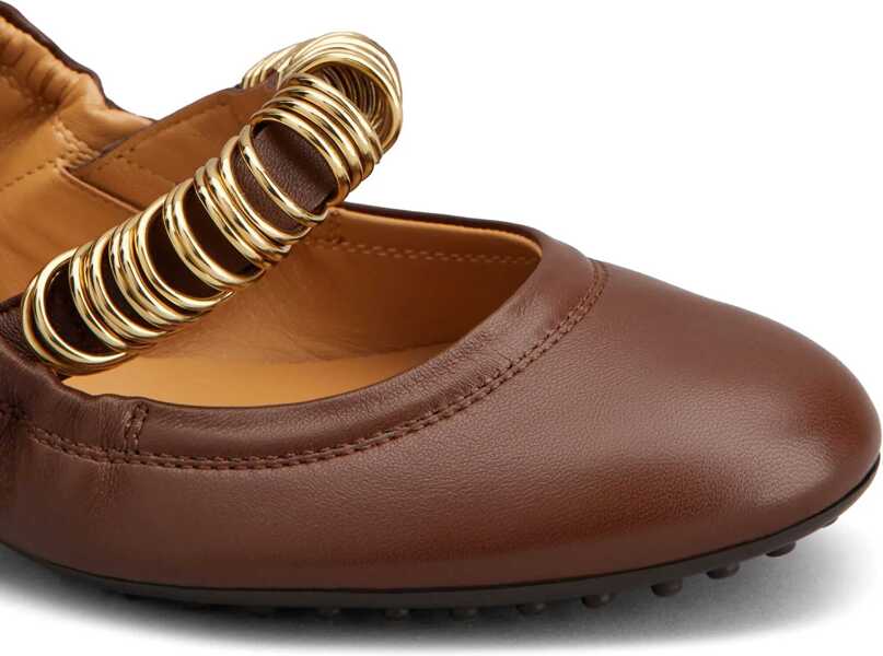 Balerini TODS Ballet Flats Wit Eyelets BROWN Femei (BM 17043125) 5