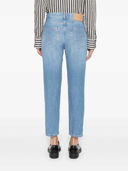 Blugi drepti Dondup KOONS GIOIELLO PANTS Blue Femei (BM 17043583) 4