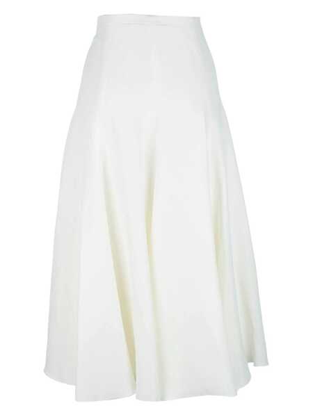 Fuste Fabiana Filippi VISCOSE LINEN FLARED SKIRT White Femei (BM 17043616) 2