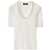 Fabiana Filippi RIBBED JERSEY U NECK SHORT SLEEVE T-SHIRT, CONTRAST COLLAR White