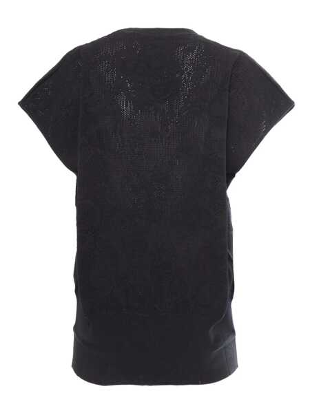 Cardigane Fabiana Filippi COTTON JACQUARD CREWNECK VEST Black   Femei (BM 17043670) 2