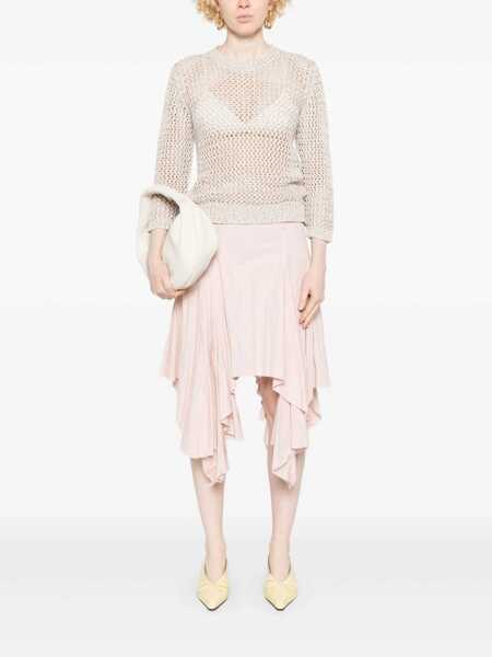 Pulovere Fabiana Filippi BICOLOR COTTON MESH SHORT SLEEVE SWEATER Beige Femei (BM 17043691) 2