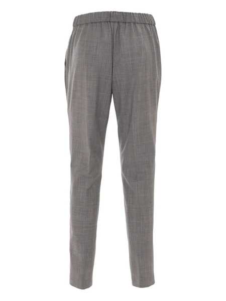 Pantaloni Fabiana Filippi BISTRETCH WOOL PLEATED JOGGING TROUSERS WITH FILO DIAMANTE Gray Femei (BM 17043730) 2