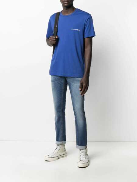 Blugi drepti Dondup GEORGE PANTS Blue Barbati (BM 17043805) 2