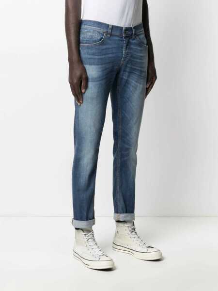 Blugi drepti Dondup GEORGE PANTS Blue Barbati (BM 17043805) 3