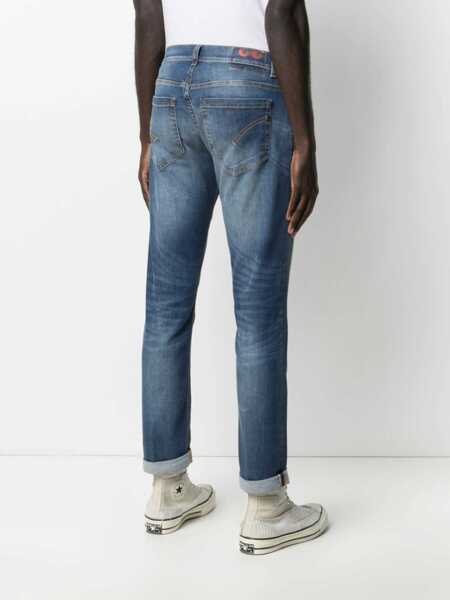 Blugi drepti Dondup GEORGE PANTS Blue Barbati (BM 17043805) 4
