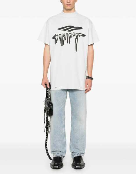 Tricouri Balenciaga 3B Liquified Oversize T-Shirt WHITE Barbati (BM 17044406) 2