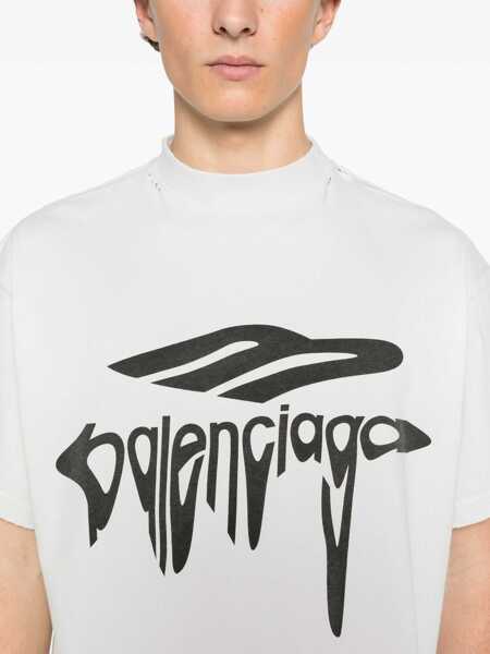 Tricouri Balenciaga 3B Liquified Oversize T-Shirt WHITE Barbati (BM 17044406) 5