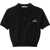 Alexander Wang Cropped Polo Shirt With 3D Logo BLACK