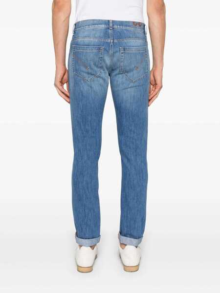 Blugi drepti Dondup GEORGE PANTS Blue Barbati (BM 17045167) 4