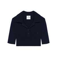Tricouri Polo Courrèges Blue Cotton Crop Polo With Logo Femei