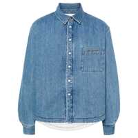 Geci 'La Chemise Boulanger' Blue Jacket With Classic Collar And Logo Embroidery On The Front In Denim Man Barbati
