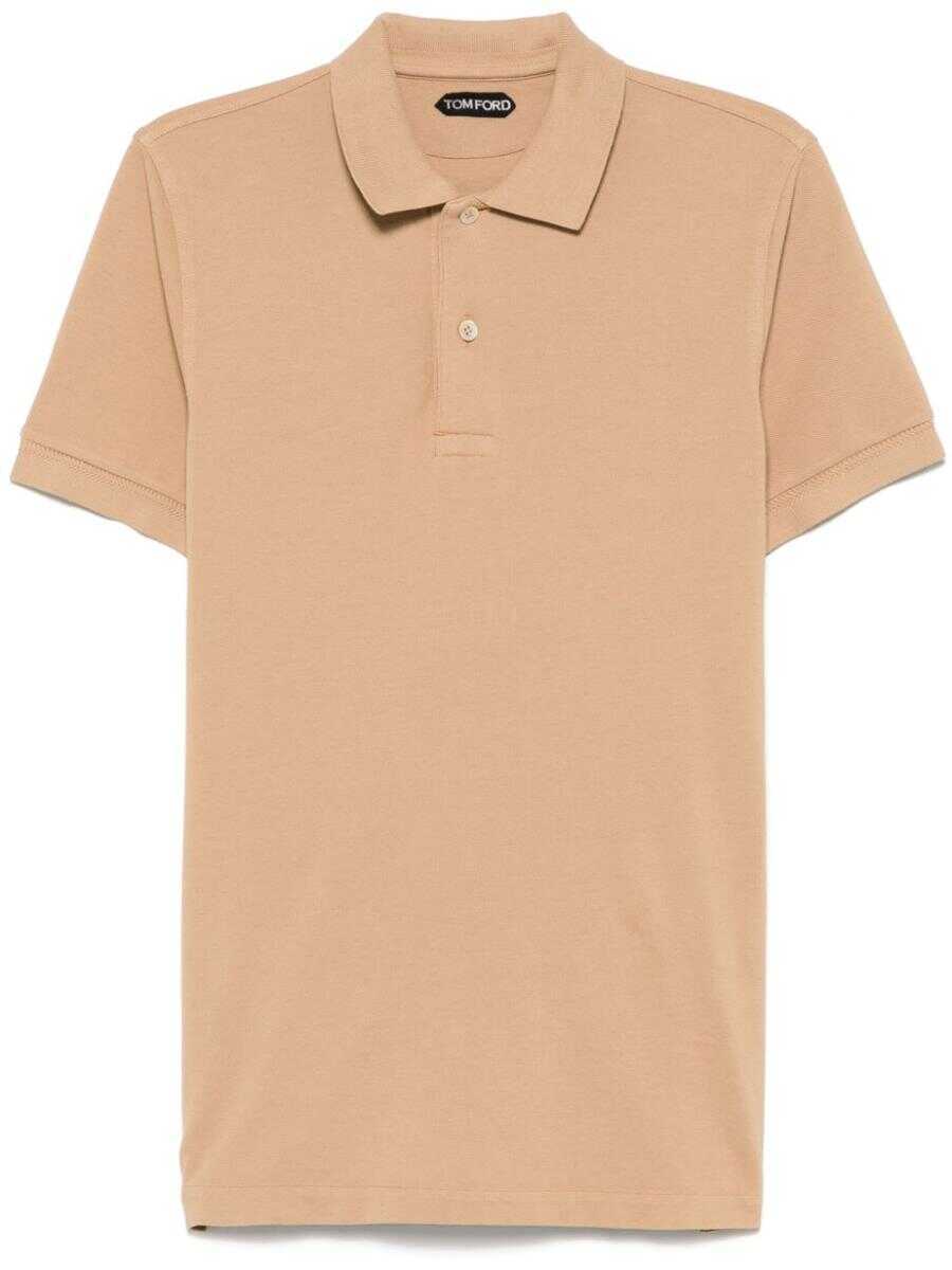 Tricouri Polo Tom Ford Tom Ford Cotton Polo Shirt BROWN Barbati (BM 17048671) 1