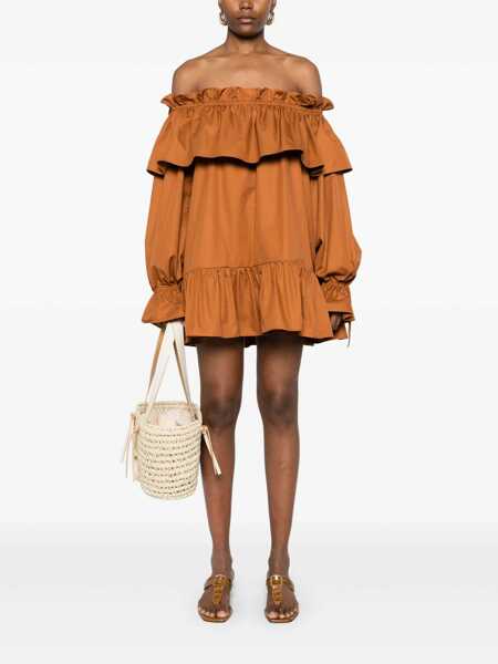 Rochii Saint Laurent Saint Laurent Flounces Mini Dress BROWN Femei (BM 17050900) 2