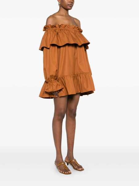 Rochii Saint Laurent Saint Laurent Flounces Mini Dress BROWN Femei (BM 17050900) 3