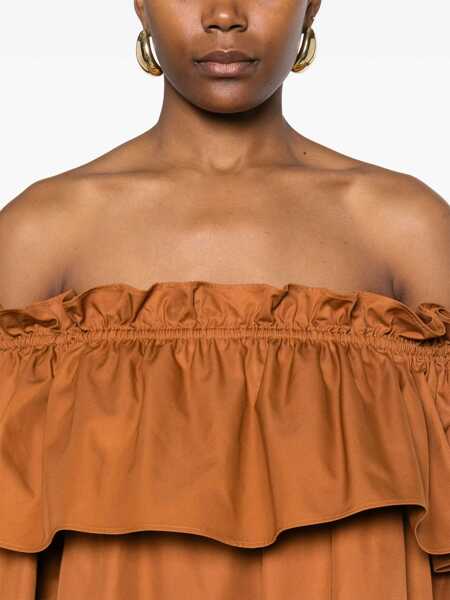 Rochii Saint Laurent Saint Laurent Flounces Mini Dress BROWN Femei (BM 17050900) 5