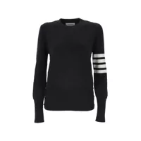 Pulovere Thom Browne 4Bar Cotton Crewneck Sweater Femei