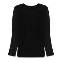 Tricouri Polo Homme Plissé Issey Miyake Black T-Shirt Barbati