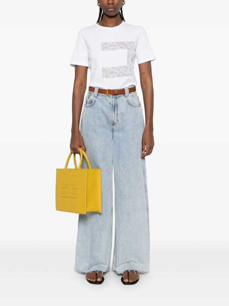 Tricouri Elisabetta Franchi Elisabetta Franchi Viscose Crew-Neck T-Shirt WHITE Femei (BM 17057041) 2