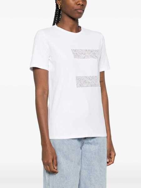 Tricouri Elisabetta Franchi Elisabetta Franchi Viscose Crew-Neck T-Shirt WHITE Femei (BM 17057041) 3