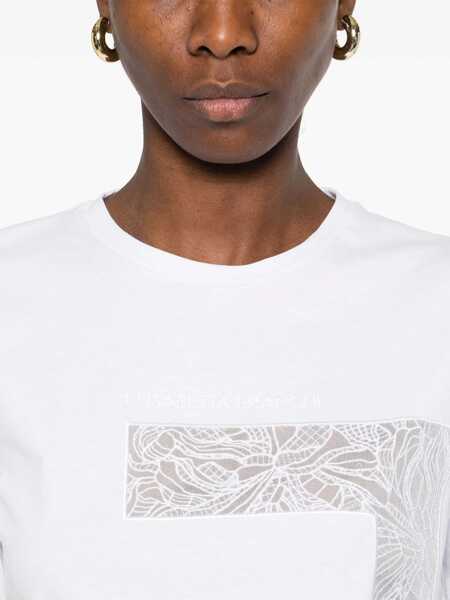 Tricouri Elisabetta Franchi Elisabetta Franchi Viscose Crew-Neck T-Shirt WHITE Femei (BM 17057041) 5