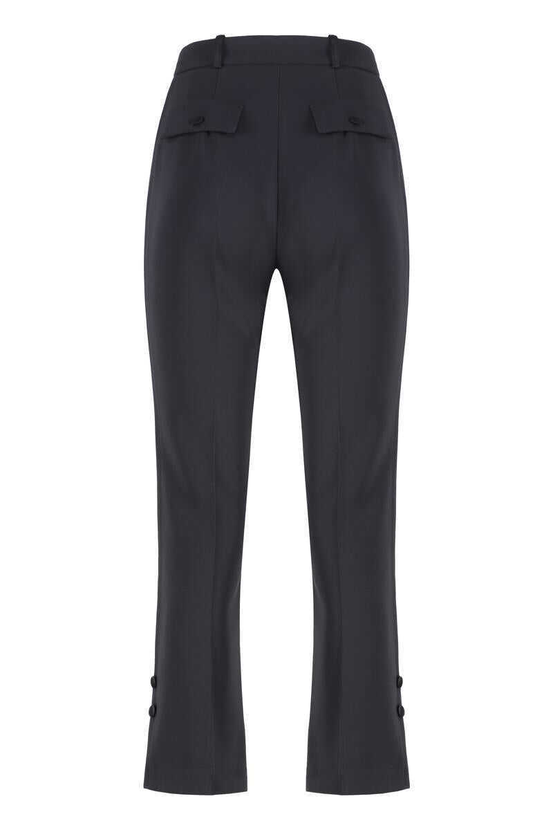 Pantaloni casual Elisabetta Franchi Elisabetta Franchi Cropped Flared Trousers Black Femei (BM 17058418) 2