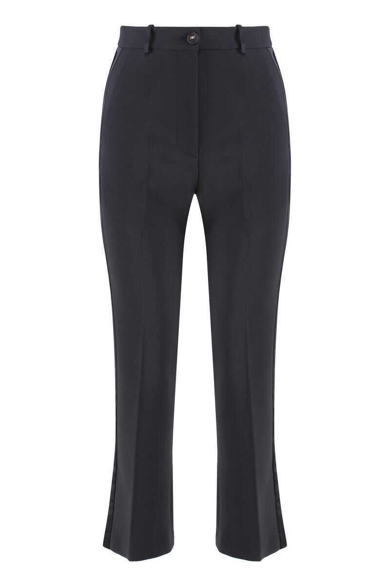 Pantaloni casual Elisabetta Franchi Elisabetta Franchi Cropped Flared Trousers Black Femei (BM 17058418) 1