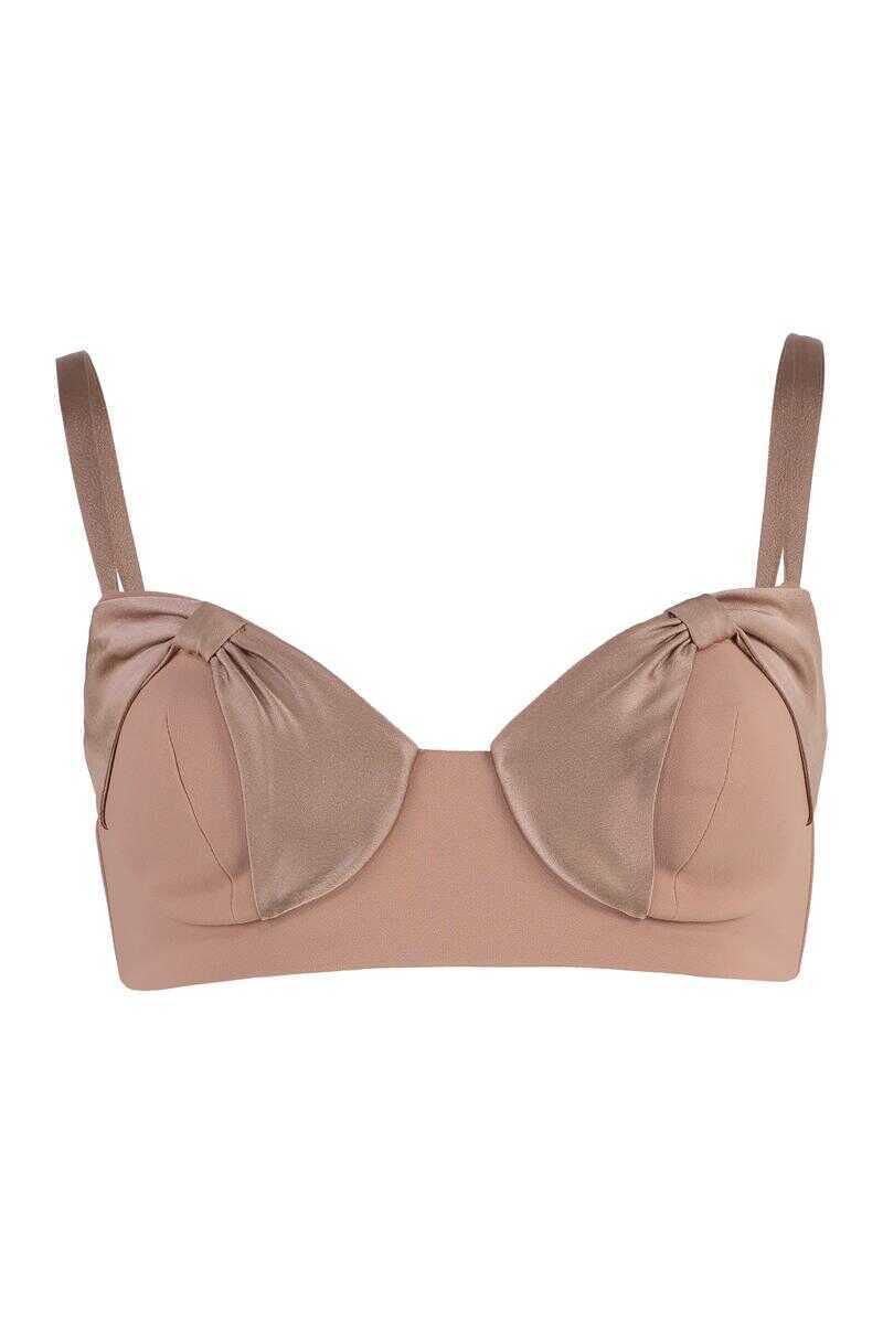 Topuri Elisabetta Franchi Elisabetta Franchi Tie Details Crpe Top PINK Femei (BM 17060050) 1