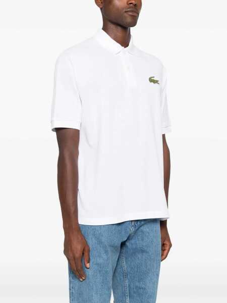 Tricouri Polo Lacoste Loose Fit Pique Polo Shirt WHITE Barbati (BM 17061029) 4