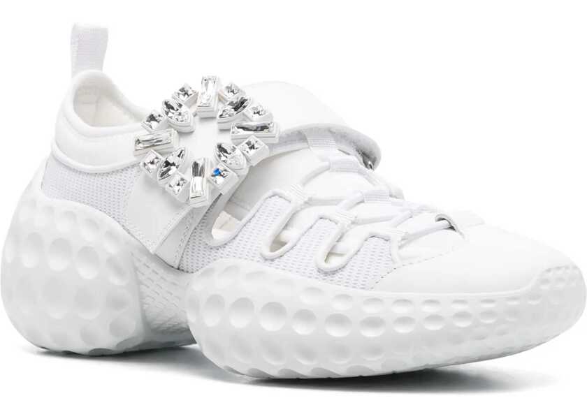 Sneakers Roger Vivier Sneakers With Crystal-Embellished Buckle WHITE Femei (BM 17061458) 2