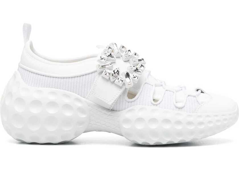 Sneakers Roger Vivier Sneakers With Crystal-Embellished Buckle WHITE Femei (BM 17061458) 1