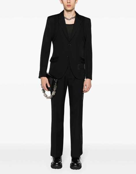 Sacouri Off-White Virgin Wool Formal Vars Blazer With Logo Patch Black Barbati (BM 17061503) 2