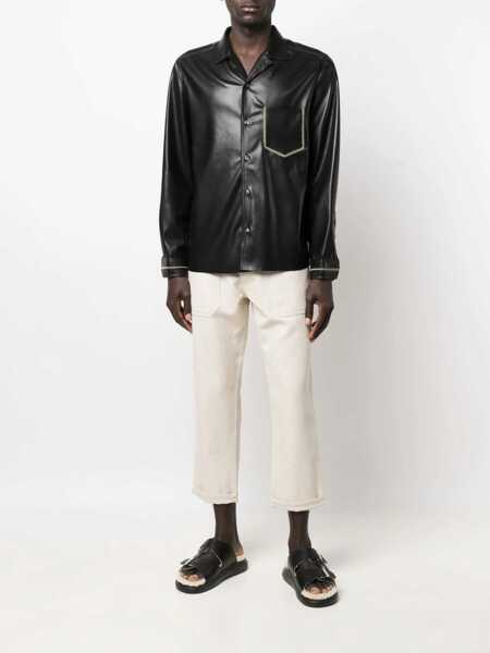 Pantaloni casual Nanushka Straight Leg Cotton And Linen Jasper Pants Beige Barbati (BM 17061512) 2