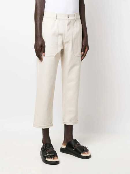 Pantaloni casual Nanushka Straight Leg Cotton And Linen Jasper Pants Beige Barbati (BM 17061512) 3