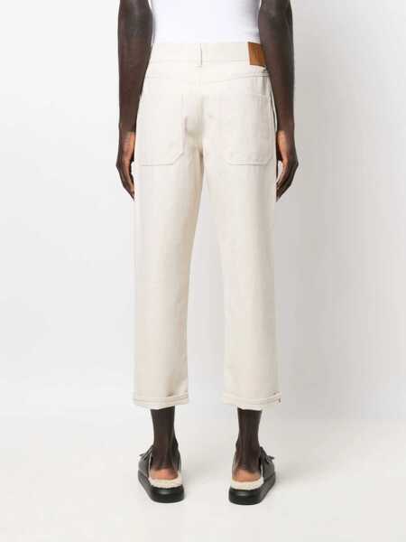 Pantaloni casual Nanushka Straight Leg Cotton And Linen Jasper Pants Beige Barbati (BM 17061512) 4