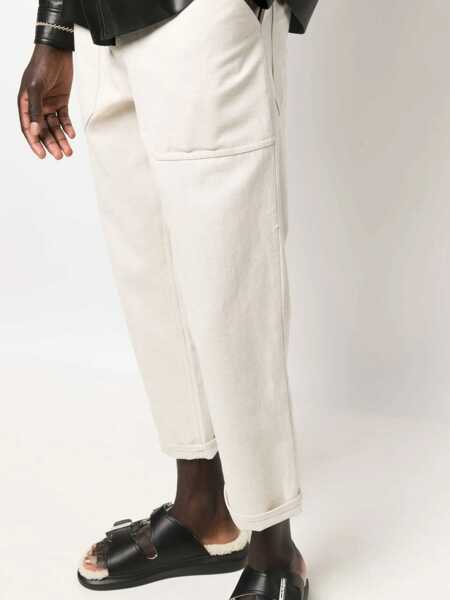 Pantaloni casual Nanushka Straight Leg Cotton And Linen Jasper Pants Beige Barbati (BM 17061512) 5