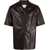 Nanushka Short Sleeved Faux Leather Shirt Brown