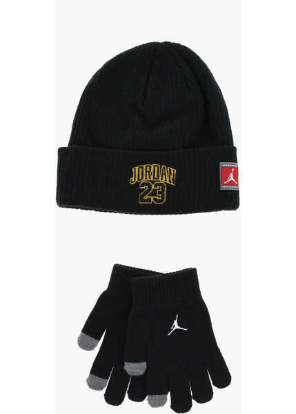Caciuli Nike Gloves And Beanie Set With Logoed Patch Black Baieti (BM 17061557) 1
