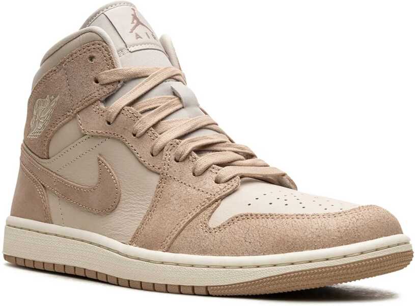 Sneakers Nike Air Jordan Leather And Suede High-Top Sneakers With Logo Beige Femei (BM 17061584) 2