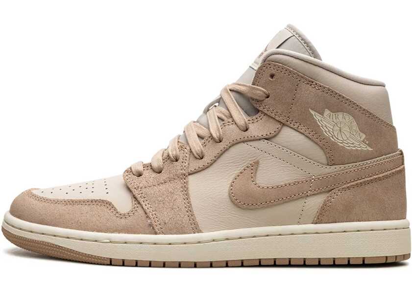 Sneakers Nike Air Jordan Leather And Suede High-Top Sneakers With Logo Beige Femei (BM 17061584) 5