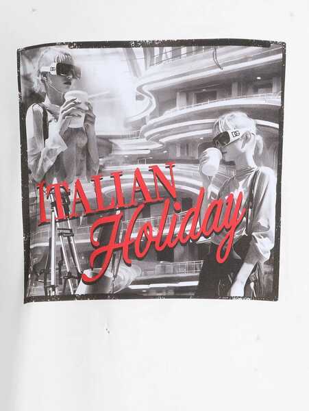 Tricouri Dolce & Gabbana Cotton T-Shirt With Italian Holiday Print WHITE Barbati (BM 17061713) 2