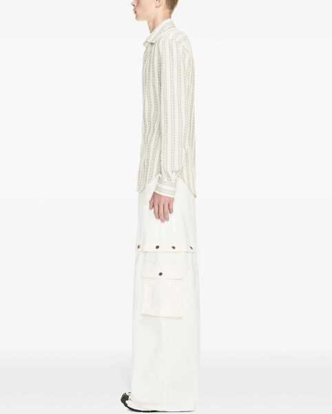 Blugi drepti Off-White Baggy Fit Jeans With Embroidered Logo White Barbati (BM 17061800) 3