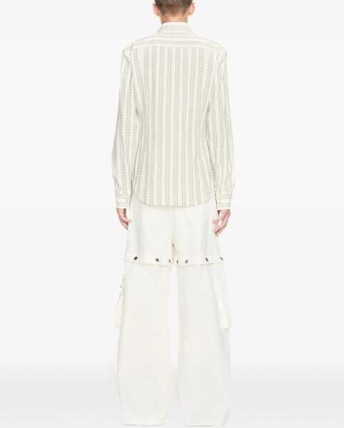 Blugi drepti Off-White Baggy Fit Jeans With Embroidered Logo White Barbati (BM 17061800) 4