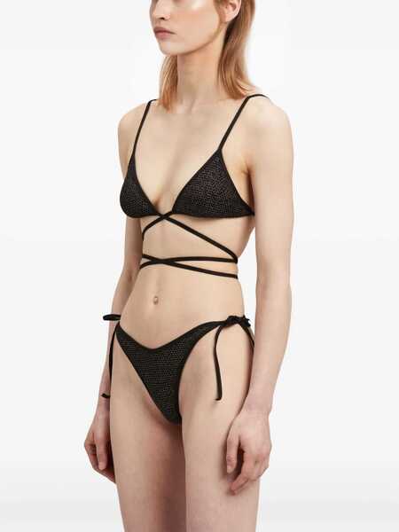 Bikini Palm Angels Lurex Bikini Triangle With Criss-Cross Lace-Up Green Femei (BM 17061821) 4